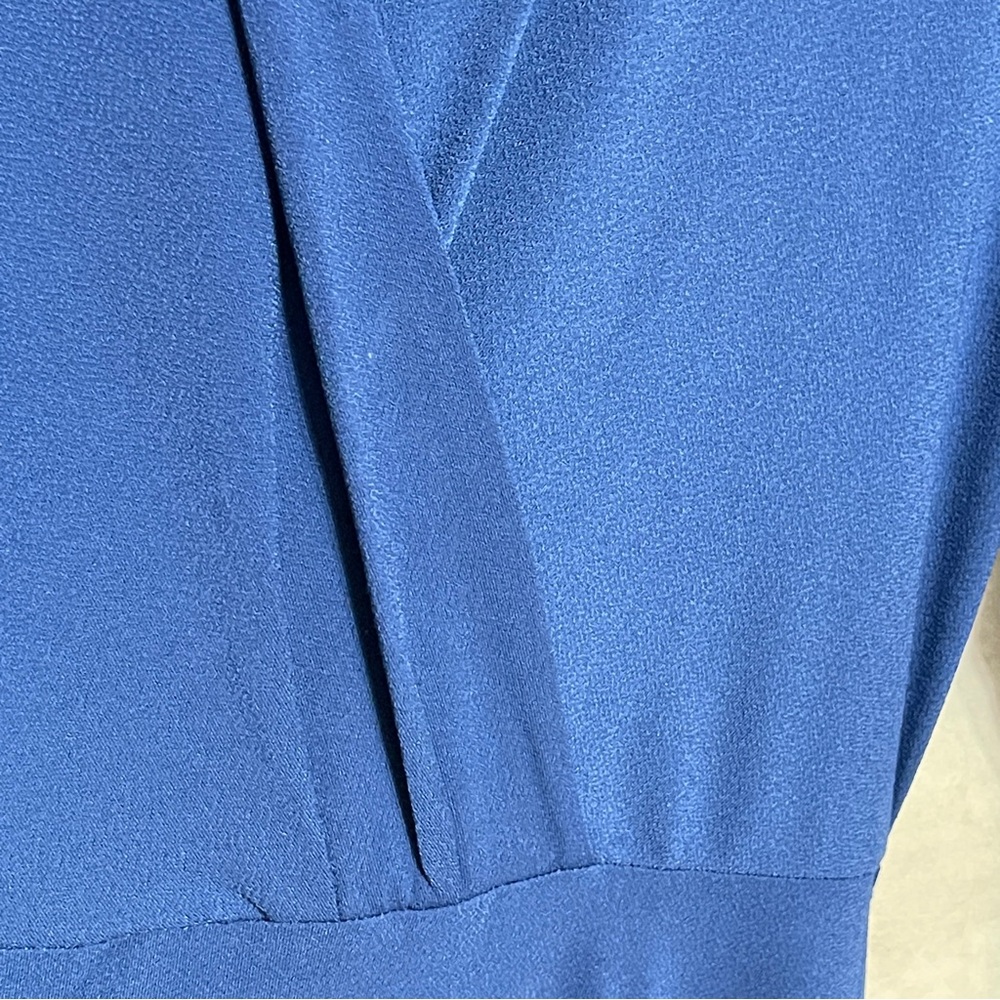 H&M Jersey Crepe Midi Dress Size L Wrap Dress Cornflower Blue - Picture 5 of 10